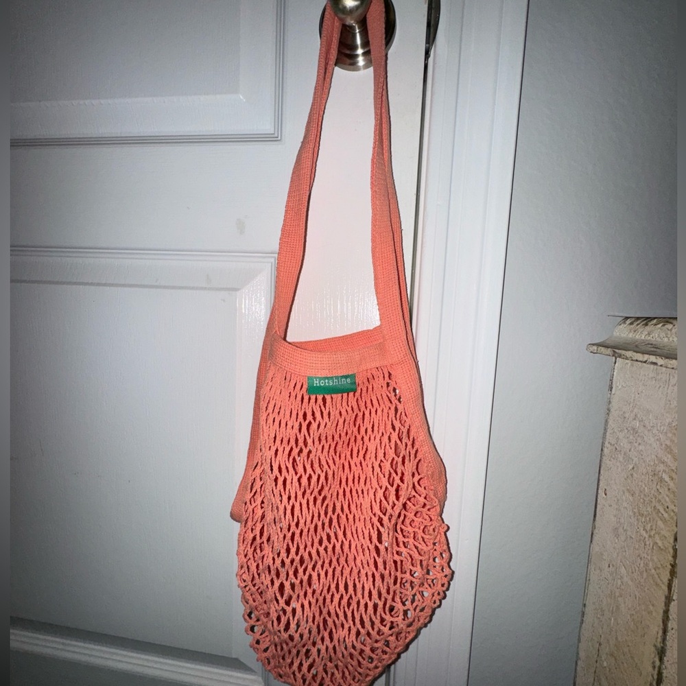Hotshine Peach Colored Eco Friendly Reusable Mesh Netting Bag 11x11"